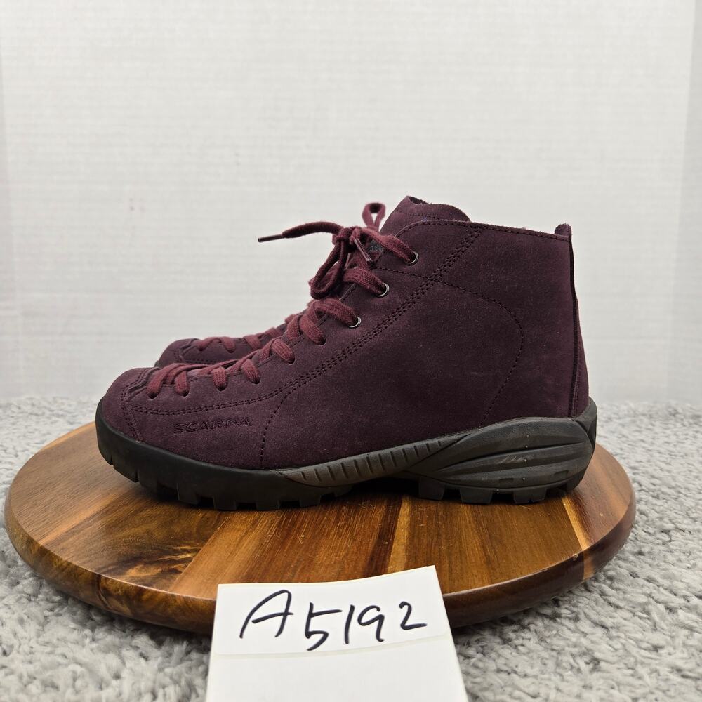 Scarpa Womens 7 Mojito City Mid GTX Wool Plum Suede Outdoor Vibram Hiking Boot